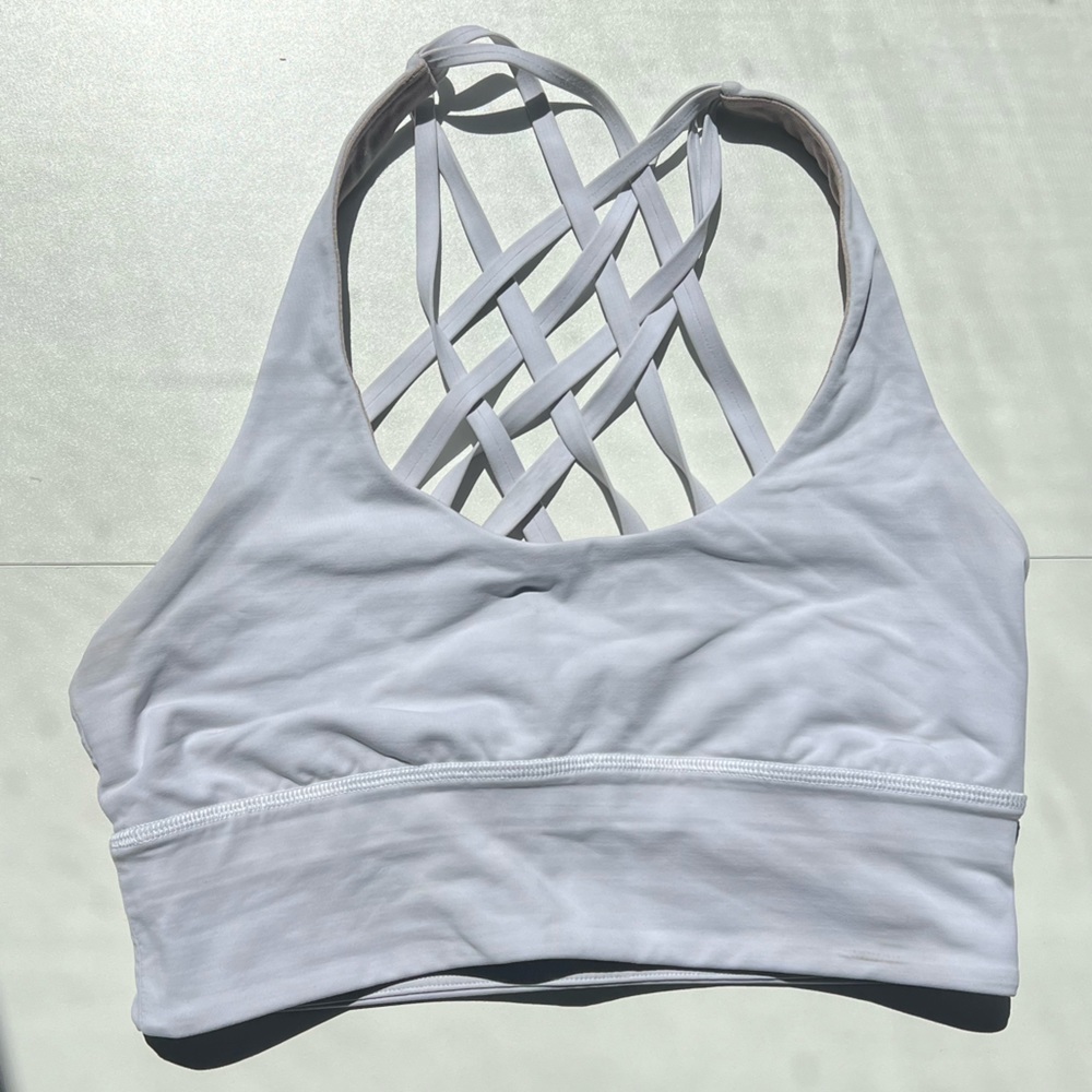 White Lulu Lemon Sports Bra